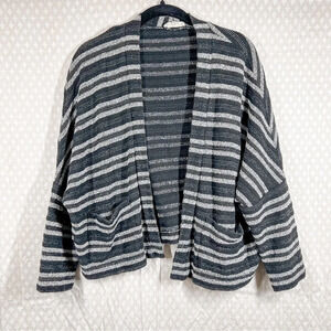 Madewell Black Grey Striped Upbeat Cardigan